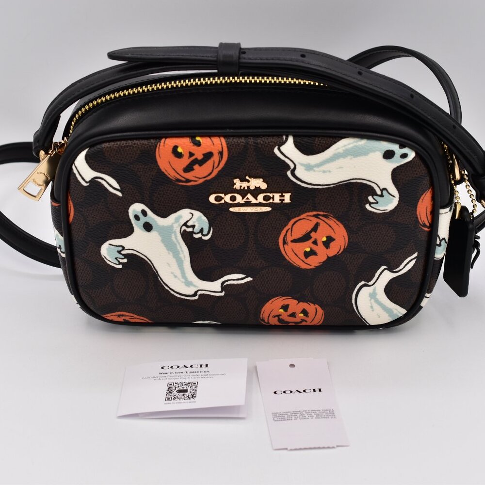 Coach Halloween Mini Jamie Camera Bag with Pumpkin Ghost Print CCF75 NWT NEW - Picture 1 of 15